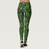 Eucalyptus op donkergroen leggings (Achterkant)