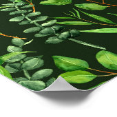 Eucalyptus op donkergroen poster (Hoek)