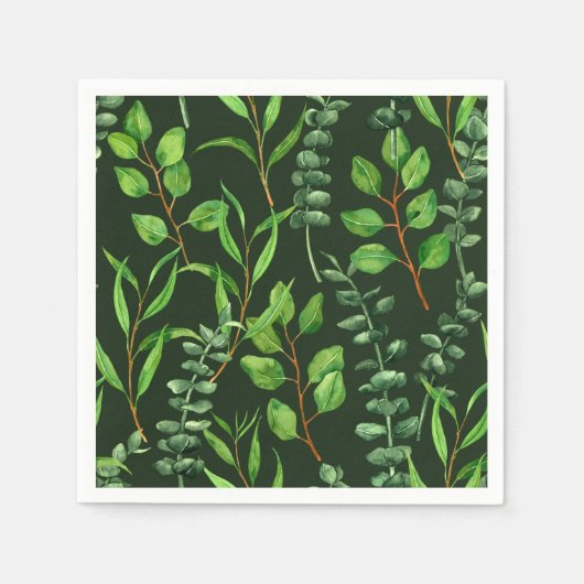 Eucalyptus op donkergroen servet (Voorkant)
