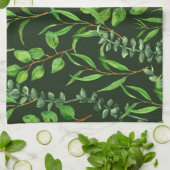 Eucalyptus op donkergroen theedoek (Gevouwen)