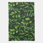 Eucalyptus op donkergroen theedoek (Verticaal)