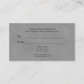 Eucalyptus op grijs cadeaubon visitekaartje (Achterkant)