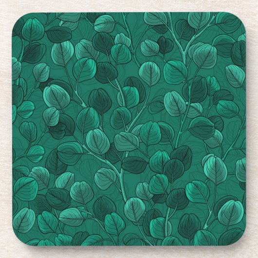 Eucalyptus op groen bier onderzetter (Voorkant)