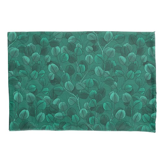 Eucalyptus op groen kussensloop (Voorkant)