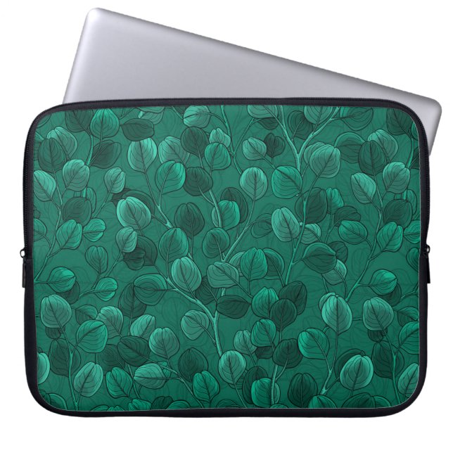 Eucalyptus op groen laptop sleeve (Voorkant)