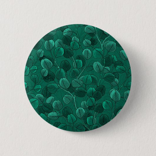 Eucalyptus op groen ronde button 5,7 cm (Voorkant)