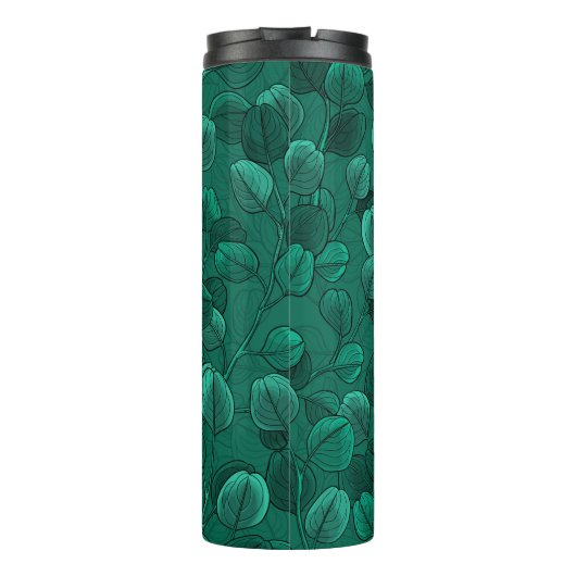Eucalyptus op groen thermosbeker (Achterkant)