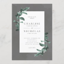 eucalyptus op uitnodiging voor een grijze bruiloft