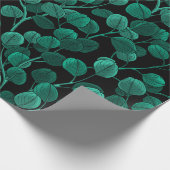 Eucalyptus op zwart cadeaupapier (Hoek)