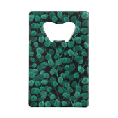 Eucalyptus op zwart creditkaart flessenopener (Voorkant)