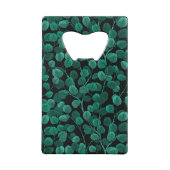 Eucalyptus op zwart creditkaart flessenopener (Achterkant)