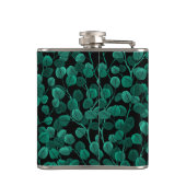 Eucalyptus op zwart heupfles (Achterkant)