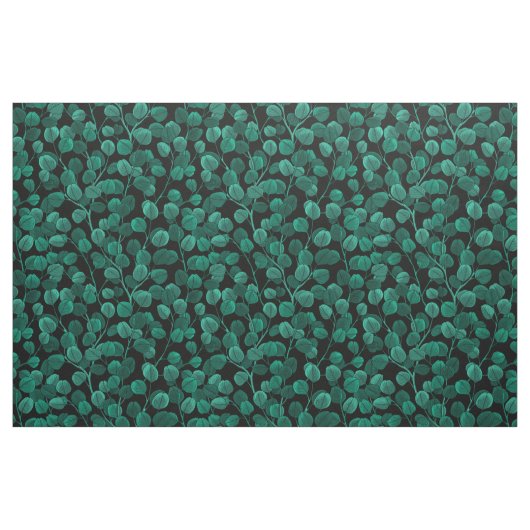 Eucalyptus op zwart stof (Fat Quarter)