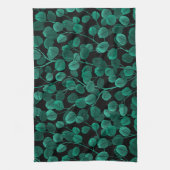 Eucalyptus op zwart theedoek (Verticaal)