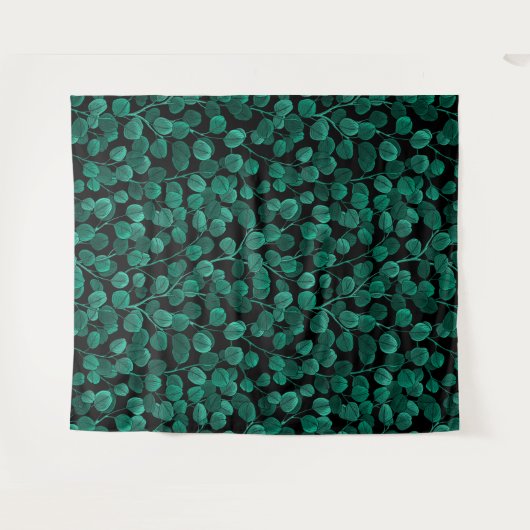 Eucalyptus op zwart wandkleed (Voorkant (horizontaal))