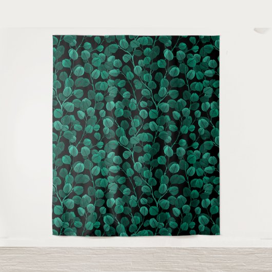 Eucalyptus op zwart wandkleed (Voorkant)