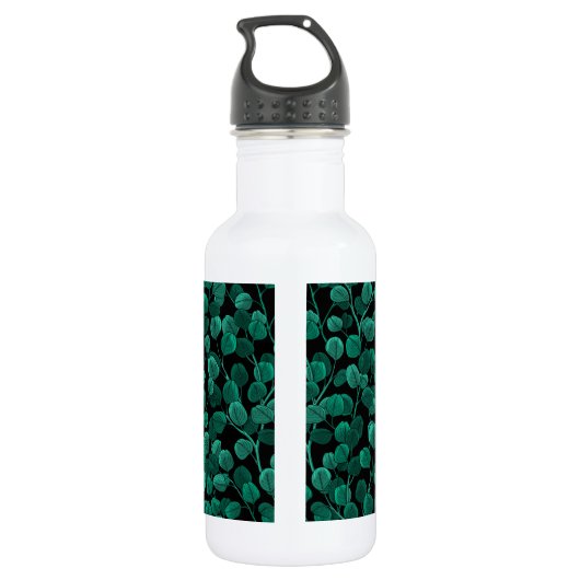 Eucalyptus op zwart waterfles  (Achterkant)