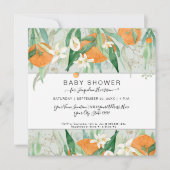 Eucalyptus Oranje Munt een Baby shower van een kle Kaart (Voorkant)