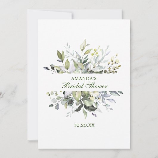 Eucalyptus Over of Onder Bruiloftsfeest Spelkaart Kaart (Achterkant)