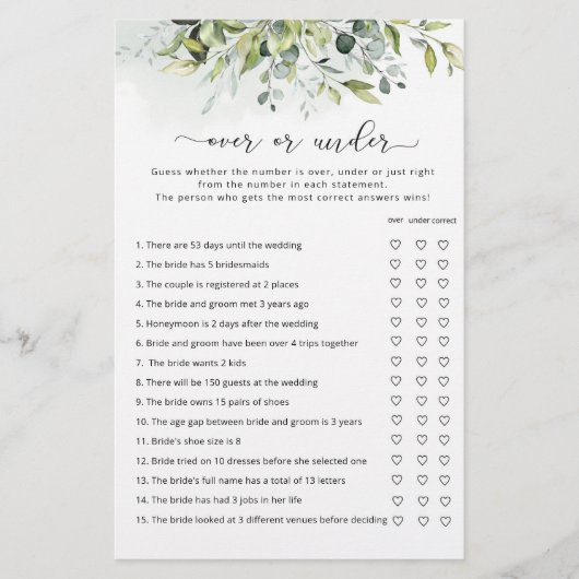 Eucalyptus over of onder vrijgezellenfeest wild (Voorkant)