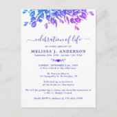 Eucalyptus Paars-Greenery viering leven Uitnodiging Briefkaart (Voorkant)