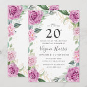 Eucalyptus Paarse bloem 20ste verjaardag Kaart (Voorkant / Achterkant)