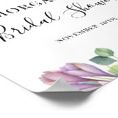 Eucalyptus Paarse Groene Bruiloft Feest Welkom Poster (Hoek)