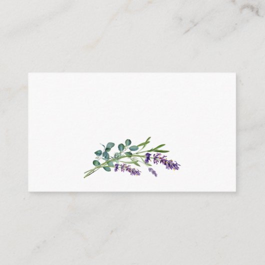 Eucalyptus Paarse lavender Flowers Weddenschap Informatiekaartje (Achterkant)