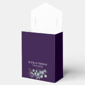Eucalyptus Paarse Plum Botanische Initialen Huweli Bedankdoosjes (Geopend)