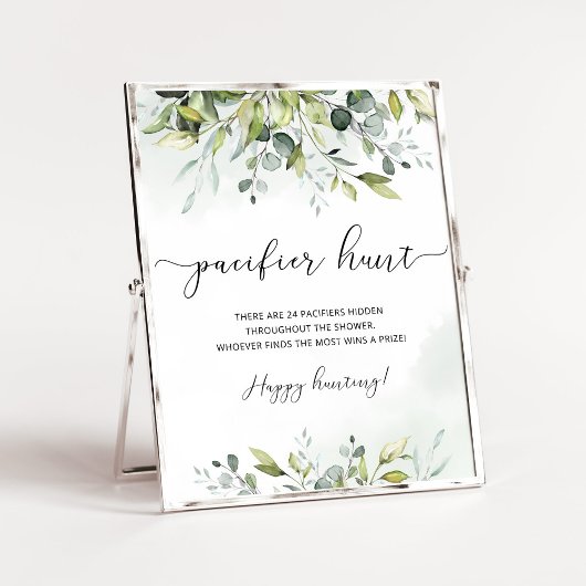 Eucalyptus Pacifier jachtspel op baby shower Poster