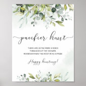 Eucalyptus Pacifier jachtspel op baby shower Poster (Voorkant)