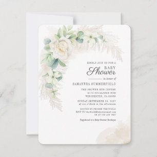 Eucalyptus Pampas Gras Groene Meisjes Baby Shower Notitiekaartje