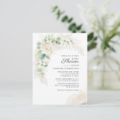 Eucalyptus Pampas Grass Greenery Girl Baby shower Uitnodiging Briefkaart (Staand voorkant)
