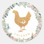 Eucalyptus Pampas Proteas Chicken Meal Choice  Ronde Sticker (Voorkant)