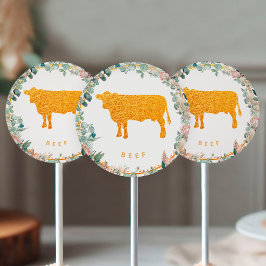 Eucalyptus Pampas Proteas Gold Beef Meal Choice Ronde Sticker