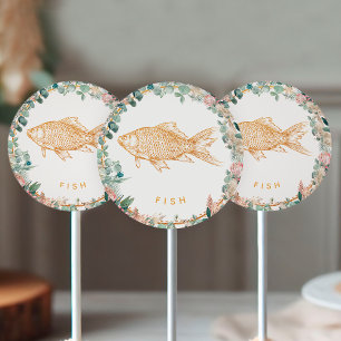 Eucalyptus Pampa's Proteas Goud Vis Maaltijd Keuze Ronde Sticker