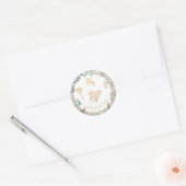 Eucalyptus Pampas Proteas Vegetarian Meal Choice Ronde Sticker (Envelop)