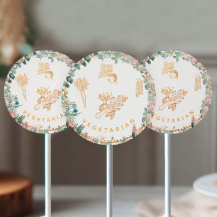 Eucalyptus Pampas Proteas Vegetarische maaltijdkeu Ronde Sticker