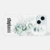 Eucalyptus Patroon iPhone Hoesje 15 Case (Achterkant horizontaal)