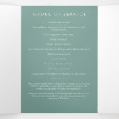 Eucalyptus Pattern Photo Memorial Service Programm Drieluik Uitnodiging (Binnenkant midden)