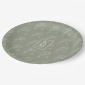 Eucalyptus Pattern Wedding Green ID901 Papieren Bordje (Gekanteld)