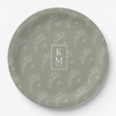 Eucalyptus Pattern Wedding Green ID901 Papieren Bordje (Voorkant)