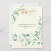 Eucalyptus Peach Birthday Religieuze Rosary Kaart (Achterkant)