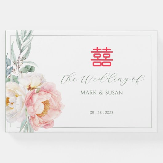 Eucalyptus Peonies Chinese Weddenschap Boek (Voorkant)