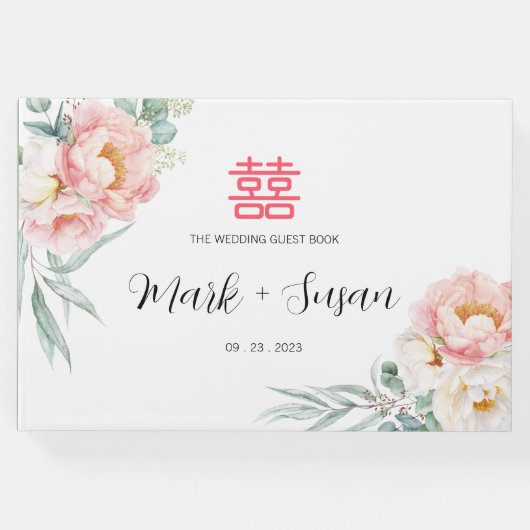 Eucalyptus Peonies Chinese Weddenschap Boek (Voorkant)