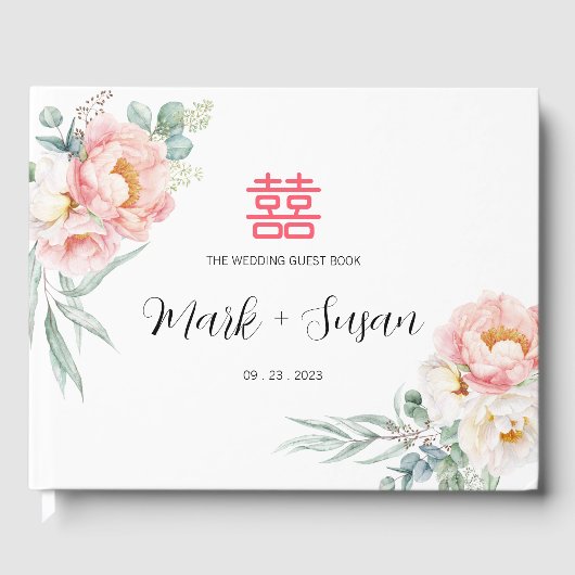 Eucalyptus Peonies Chinese Weddenschap Boek (Voorkant)