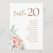 Eucalyptus Peonies Wedding Seating Chart Kaart (Voorkant)