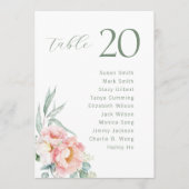 Eucalyptus Peonies Wedding Seating Chart Kaart (Voorkant)