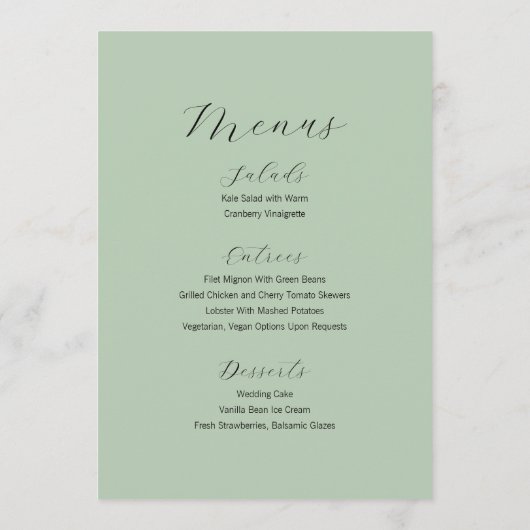 Eucalyptus Peonies Wedding Table Kaart & Menu (Achterkant)
