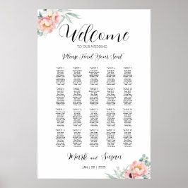 Eucalyptus Peonies Wedding Welkomstplaatje Poster